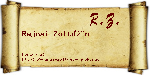 Rajnai Zoltán névjegykártya